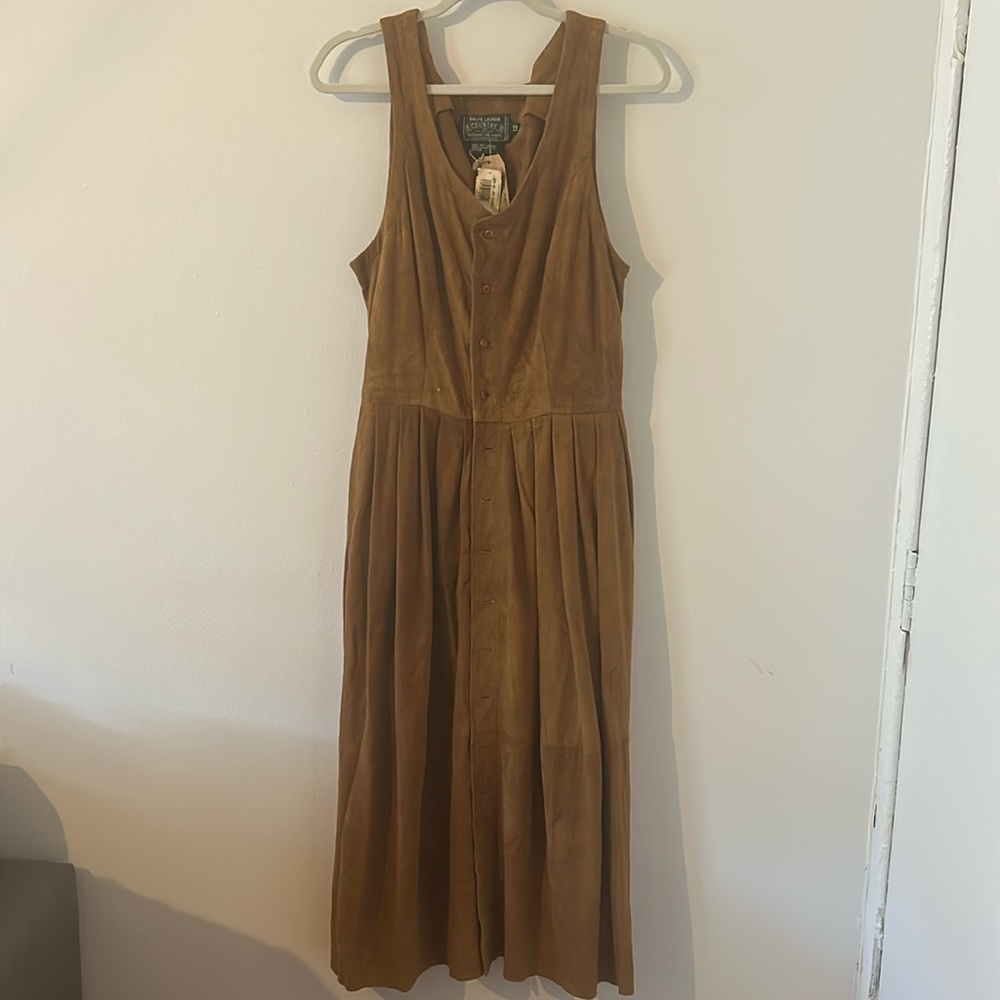 NWT VINTAGE RALPH LAUREN Leather Dress